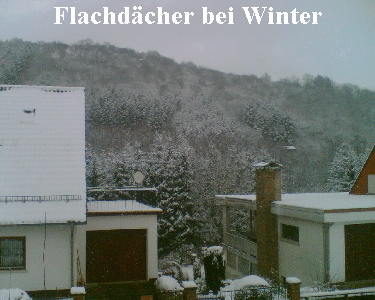 Flachdach im Winter